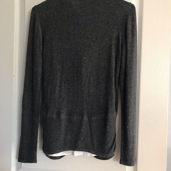 Miss June Casual/ Corporate Business Attire Long sleeves Top Gray White - Picture 11 of 11